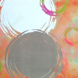 Pink red orange white green grey color geometric abstract circles painting background roller blind